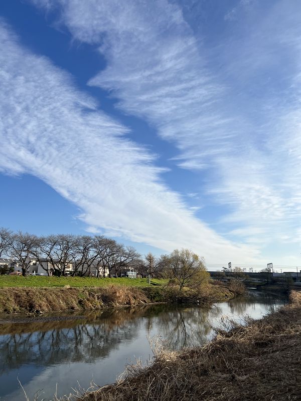 大晦日の元荒川の空